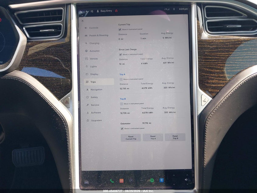 2016 Tesla Model s VIN 5YJSA1E26GF147358 IAAI salvage auction — FRONT END, Salvage (California), sold $5,200 on 2026-07-10 (photo 7)