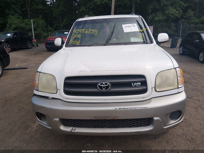 2002 Toyota Sequoia VIN 5TDZT34A02S128841 IAAI salvage auction — NORMAL WEAR, Clear (Virginia), sold $950 on 2026-07-29 (photo 6)