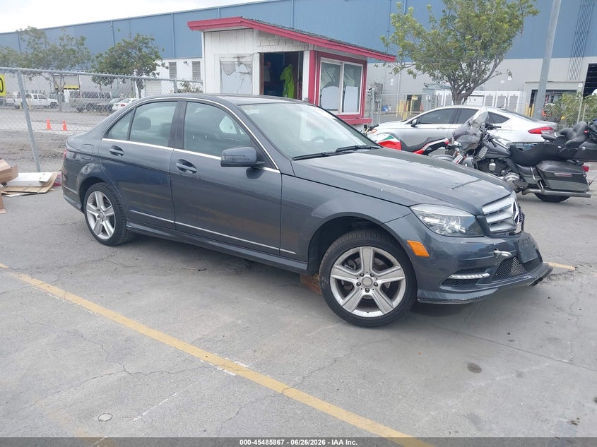 2011 Mercedes-benz C class VIN WDDGF5EB5BR141834 IAAI salvage auction — LEFT FRONT, Salvage (California), sold $975 on 2026-08-03 (photo 1)