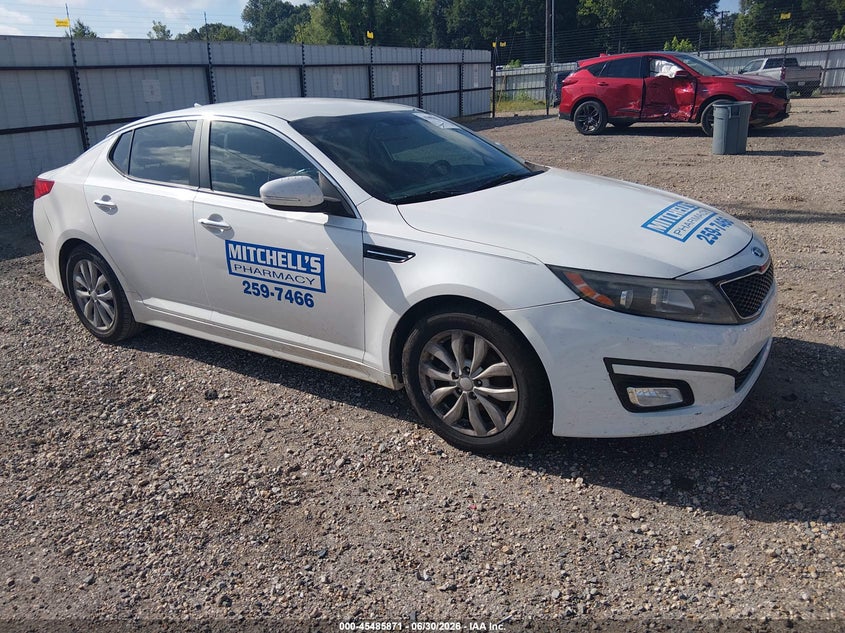 2014 Kia Optima VIN 5XXGN4A74EG322472 IAAI salvage auction — NORMAL WEAR, Clear (Louisiana), sold $150 on 2026-07-13 (photo 1)
