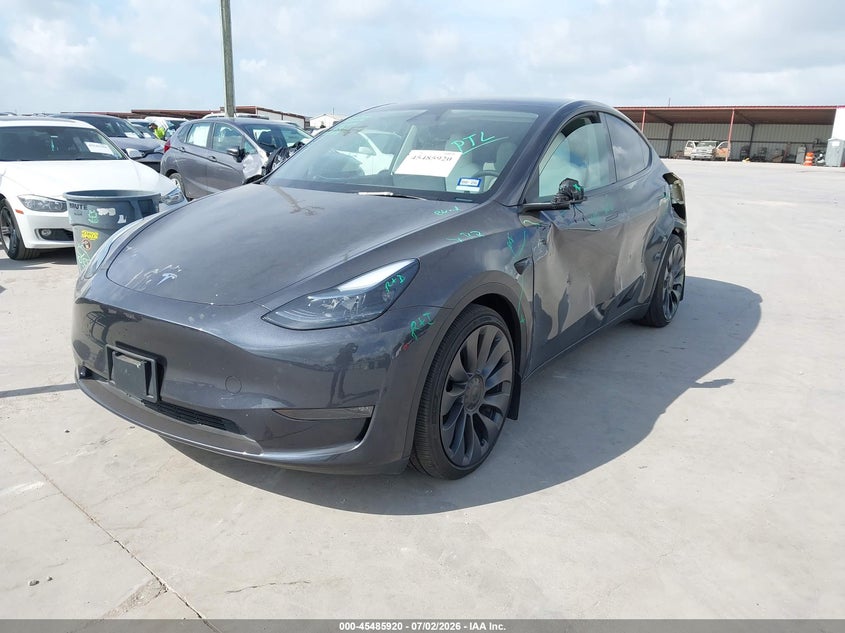 2024 Tesla Model y VIN 7SAYGDEF5RA316740 IAAI salvage auction — SIDE, Original (Texas), sold $14,600 on 2026-08-19 (photo 2)