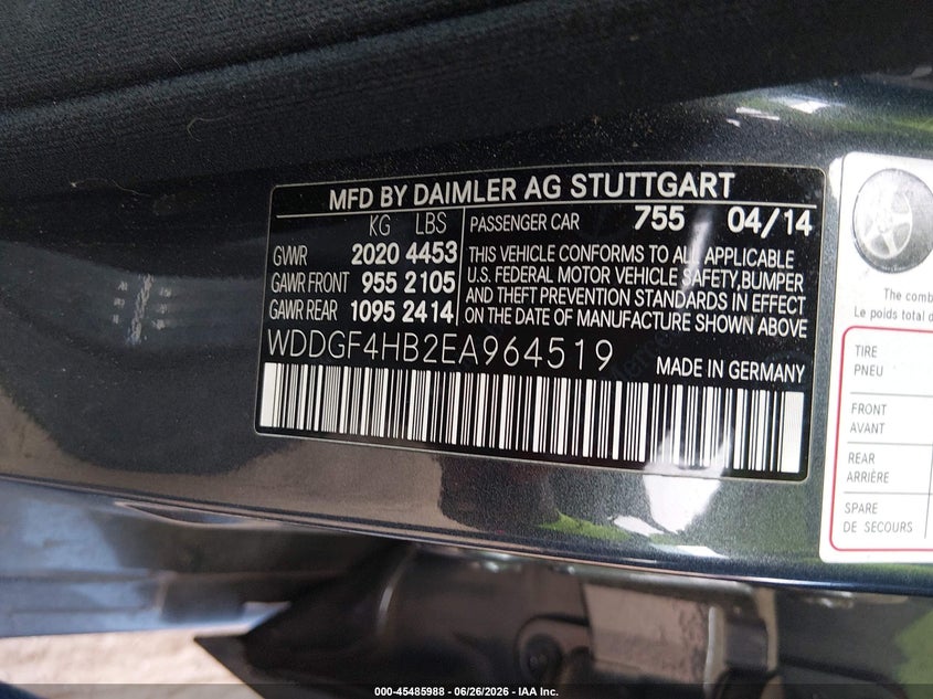 2014 Mercedes-benz C-klasse VIN WDDGF4HB2EA964519 IAAI salvage auction — FRONT END, Salvage (Arizona), sold $750 on 2026-08-18 (photo 9)