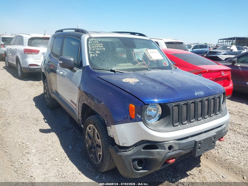 2017 Jeep Renegade VIN ZACCJBCB1HPG36578 IAAI salvage auction — NORMAL WEAR, Salvage (Arizona), sold $800 on 2026-07-14 (photo 1)