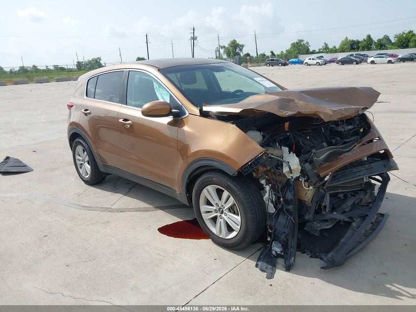 2017 Kia Sportage VIN KNDPM3ACXH7087874 IAAI salvage auction — FRONT END, Salvage (Texas), sold $1,000 on 2026-07-17 (photo 1)