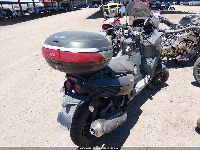 2009 Piaggio Mp3 VIN ZAPM610X295001037 IAAI salvage auction — FRONT END, Clear-Dealer Only (Arizona), sold $150 on 2026-07-09 (photo 4)