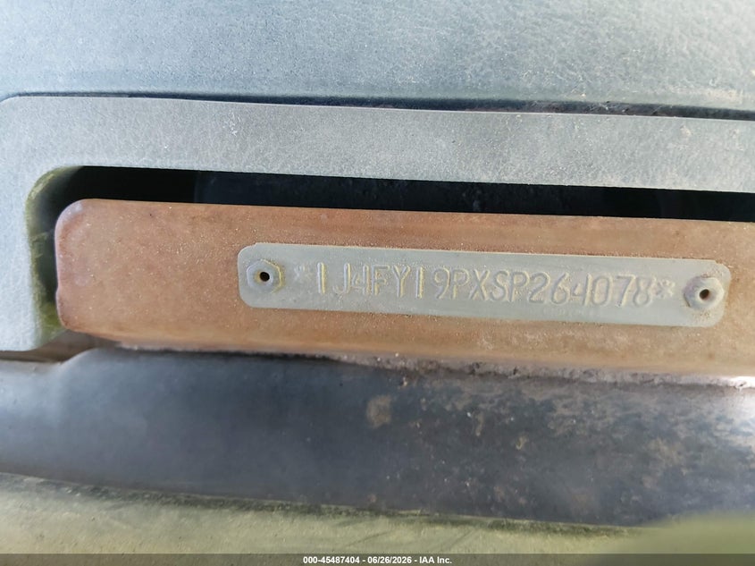 1995 Jeep Wrangler / VIN 1J4FY19PXSP264078 IAAI salvage auction — NORMAL WEAR, Original (Texas), sold $1,150 on 2026-07-06 (photo 9)