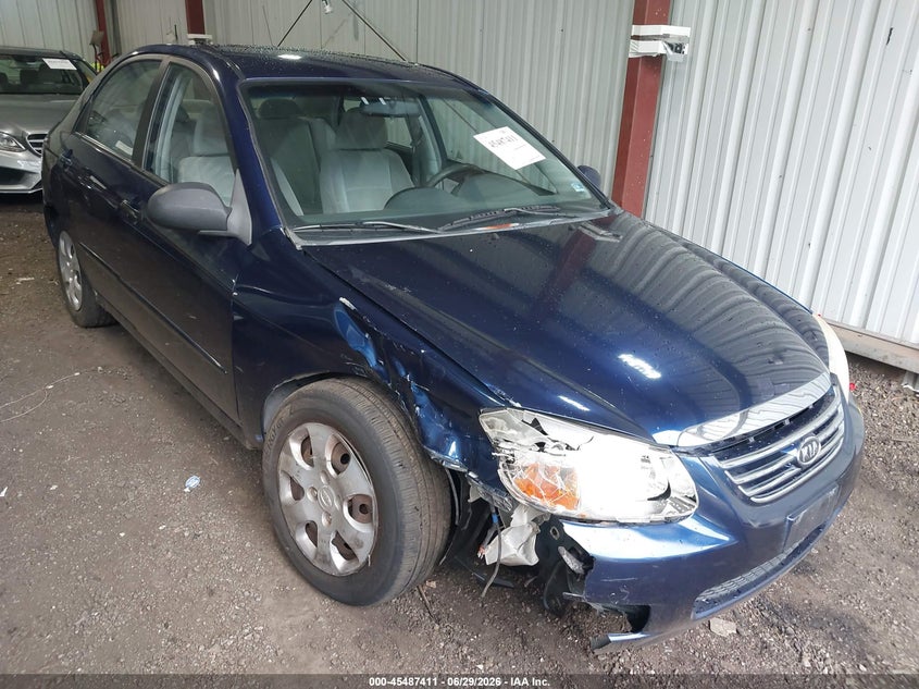 2007 Kia Spectra VIN KNAFE121975378951 IAAI salvage auction — SIDE, Non-Repairable (Virginia), sold $350 on 2026-07-25 (photo 1)