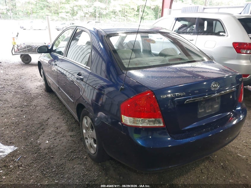 2007 Kia Spectra VIN KNAFE121975378951 IAAI salvage auction — SIDE, Non-Repairable (Virginia), sold $350 on 2026-07-25 (photo 3)