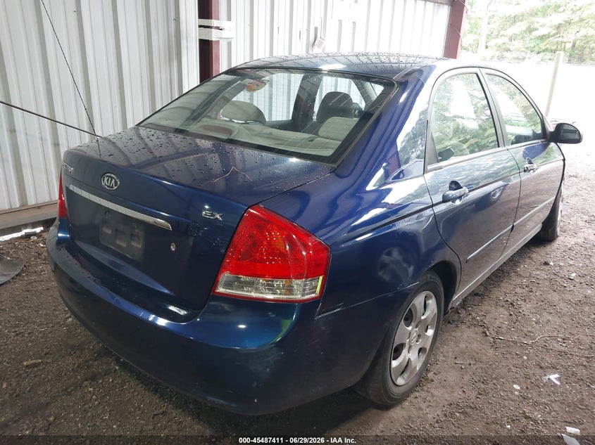 2007 Kia Spectra VIN KNAFE121975378951 IAAI salvage auction — SIDE, Non-Repairable (Virginia), sold $350 on 2026-07-25 (photo 4)