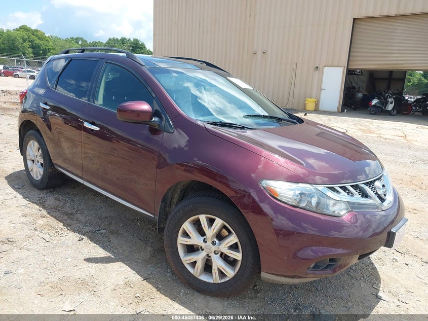 2014 Nissan Murano VIN JN8AZ1MW8EW519739 IAAI salvage auction — REPOSSESSION, Clear-Dealer Only (North Carolina), sold $1,425 on 2026-07-06 (photo 1)