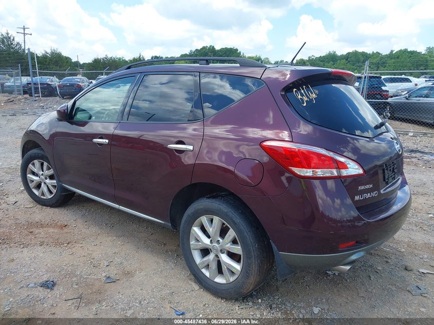 2014 Nissan Murano VIN JN8AZ1MW8EW519739 IAAI salvage auction — REPOSSESSION, Clear-Dealer Only (North Carolina), sold $1,425 on 2026-07-06 (photo 3)