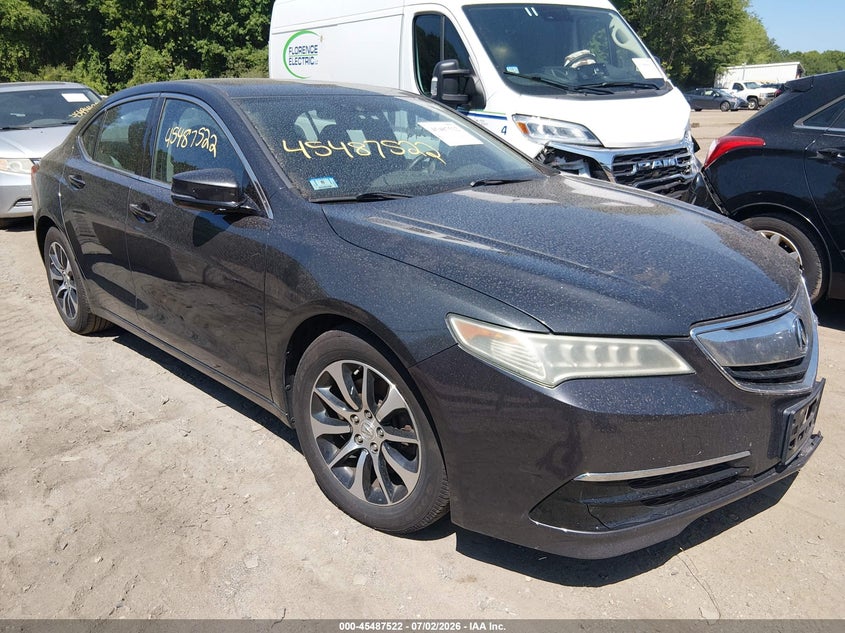 2015 Acura Tlx VIN 19UUB1F52FA011350 IAAI salvage auction — LEFT FRONT, Clear (Massachusetts), sold $1,800 on 2026-07-09 (photo 1)