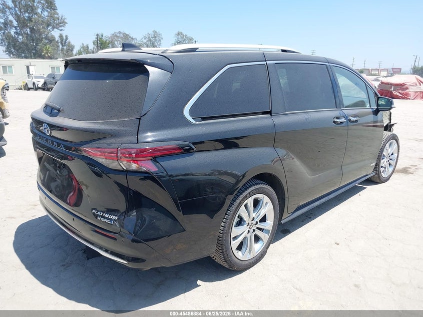 2021 Toyota Sienna VIN 5TDERKEC2MS006220 IAAI salvage auction — RIGHT FRONT, Salvage (California), sold $15,100 on 2026-07-26 (photo 4)