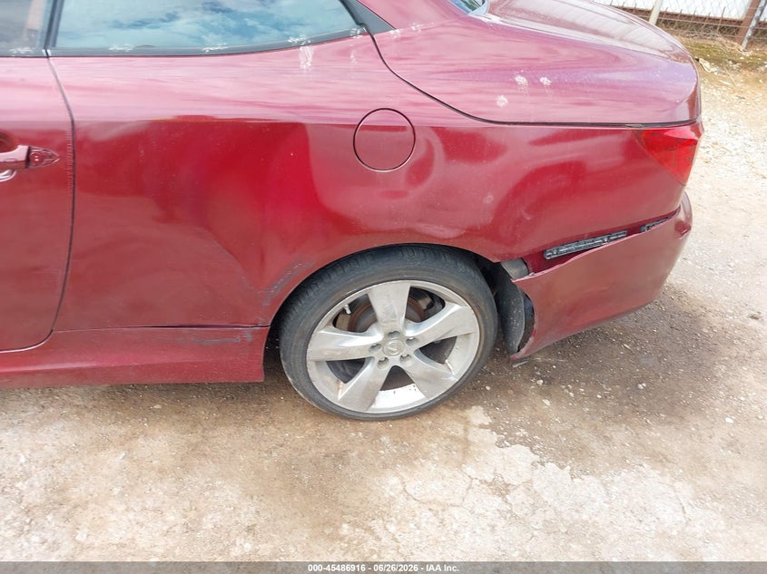2010 Lexus Is VIN JTHFE2C29A2501400 IAAI salvage auction — NORMAL WEAR, Rebuilt -  Public Restricted (Oklahoma), sold $200 on 2026-07-22 (photo 6)