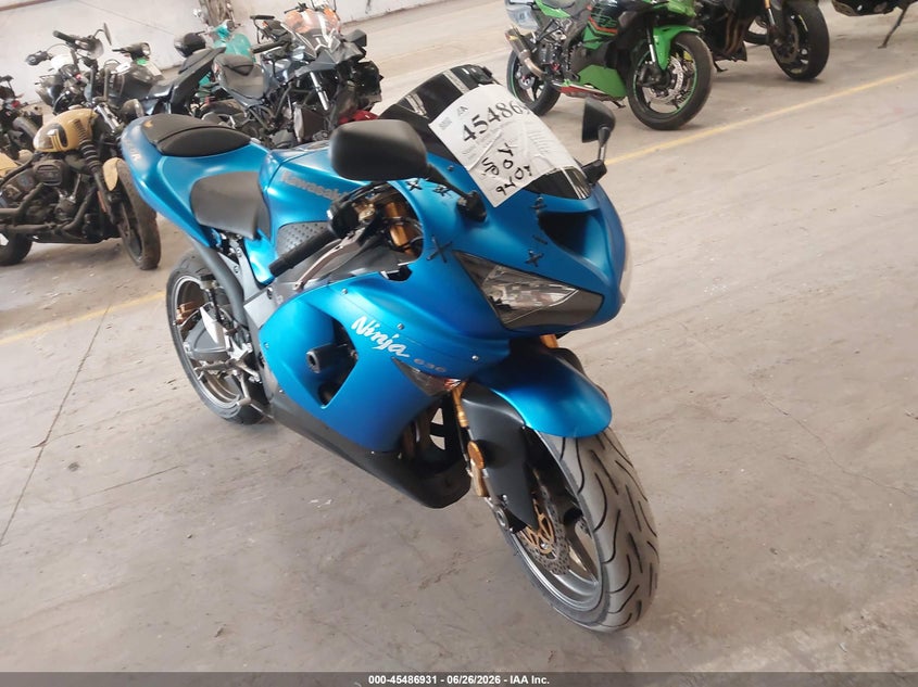 2006 Kawasaki Zx636 VIN JKBZXJC196A035934 IAAI salvage auction — SIDE, Salvage (California), sold $1,150 on 2026-07-20 (photo 1)