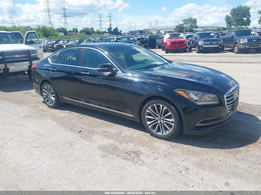 2015 Hyundai Genesis VIN KMHGN4JE9FU016664 IAAI salvage auction — NORMAL WEAR, Clear (Illinois), sold $1,300 on 2026-07-20 (photo 1)