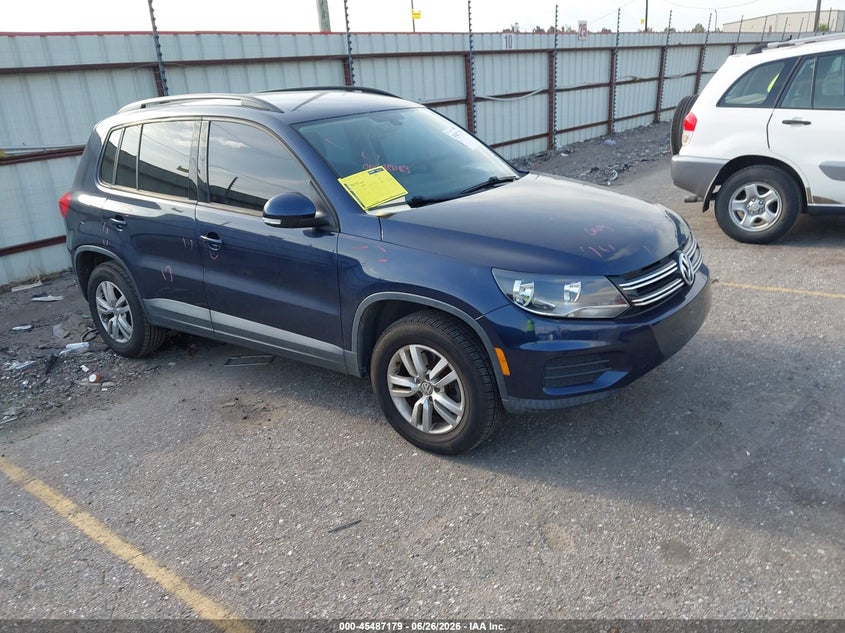 2016 Volkswagen Tiguan VIN WVGAV7AX4GW599157 IAAI salvage auction — LEFT FRONT, Original (Texas), sold $2,700 on 2026-08-05 (photo 1)