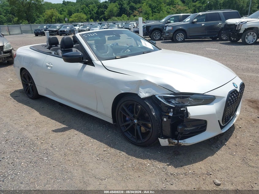 2021 BMW 4er VIN WBA23AT03MCH51048 IAAI salvage auction — RIGHT FRONT, Wait Title, sold $14,700 on 2026-08-07 (photo 1)