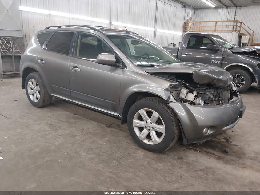 2007 Nissan Murano VIN JN8AZ08W07W608034 IAAI salvage auction — FRONT END, Parts Only Bos (Minnesota), sold $275 on 2026-07-28 (photo 1)