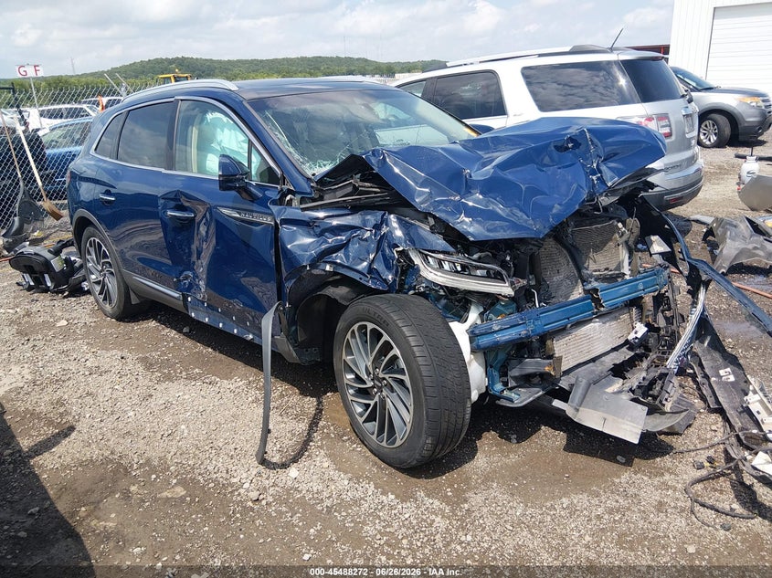 2019 Lincoln Nautilus VIN 2LMPJ6L97KBL18871 IAAI salvage auction — FRONT END, Salvage (Oklahoma), sold $1,100 on 2026-07-31 (photo 1)
