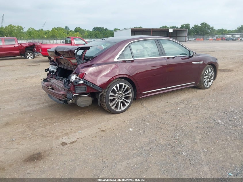 2017 Lincoln Continental VIN 1LN6L9NC2H5626832 IAAI salvage auction — REAR END, Salvage Title, sold $3,900 on 2026-07-18 (photo 4)