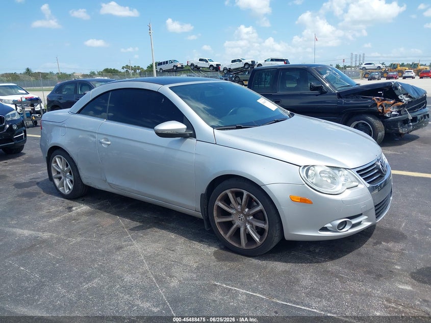 2010 Volkswagen Eos VIN WVWFA7AH0AV016711 IAAI salvage auction — SIDE, Rebuildable (Florida), sold $1,250 on 2026-07-16 (photo 1)