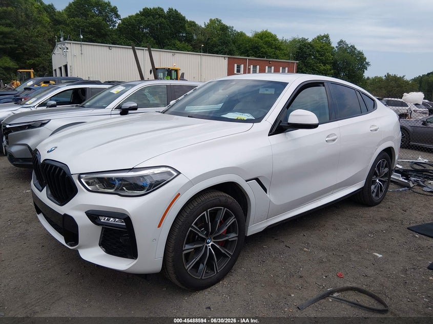 2021 BMW X6 VIN 5UXCY8C02M9F92021 IAAI salvage auction — Side, Salvage (Massachusetts), sold $27,500 on 2026-09-04 (photo 2)