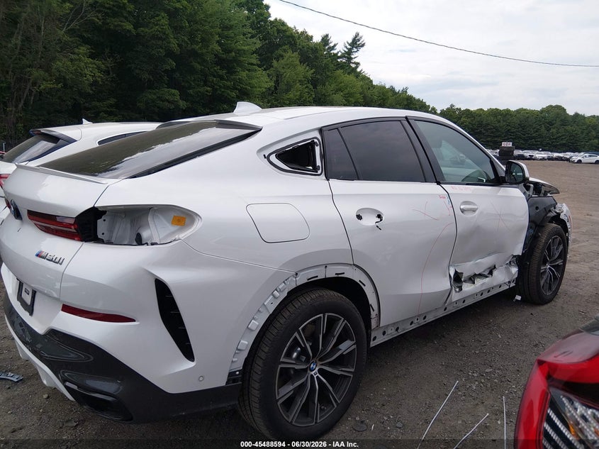 2021 BMW X6 VIN 5UXCY8C02M9F92021 IAAI salvage auction — Side, Salvage (Massachusetts), sold $27,500 on 2026-09-04 (photo 6)