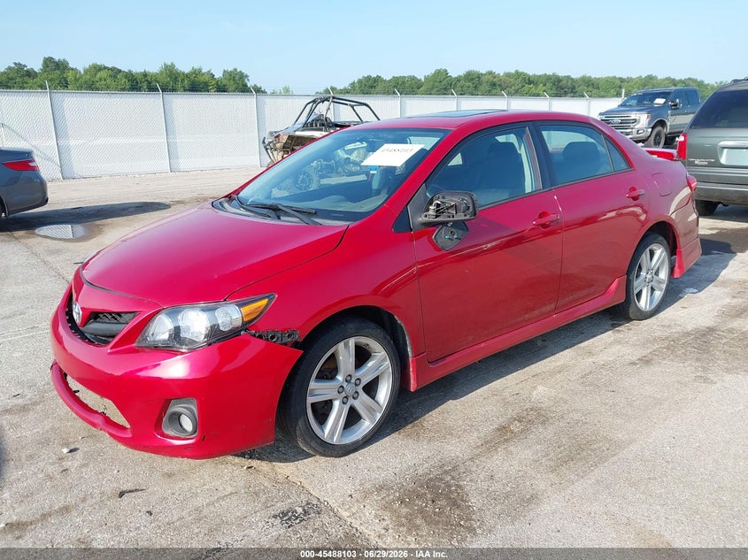 2013 Toyota Corolla VIN 5YFBU4EEXDP164991 IAAI salvage auction — FRONT & REAR, Clear (Indiana), sold $475 on 2026-07-29 (photo 2)