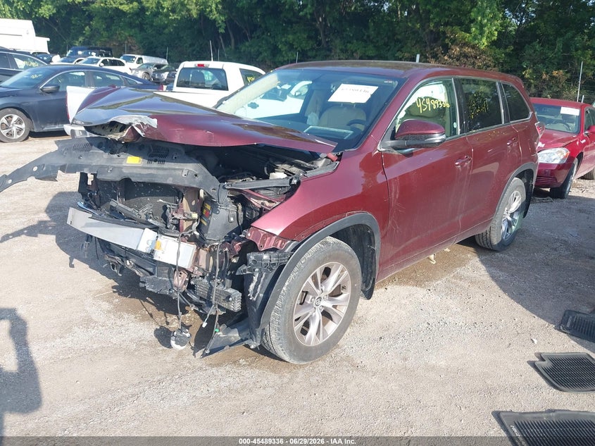 2016 Toyota Highlander VIN 5TDBKRFH1GS305891 IAAI salvage auction — FRONT END, Salvage Title, sold $4,800 on 2026-07-19 (photo 2)