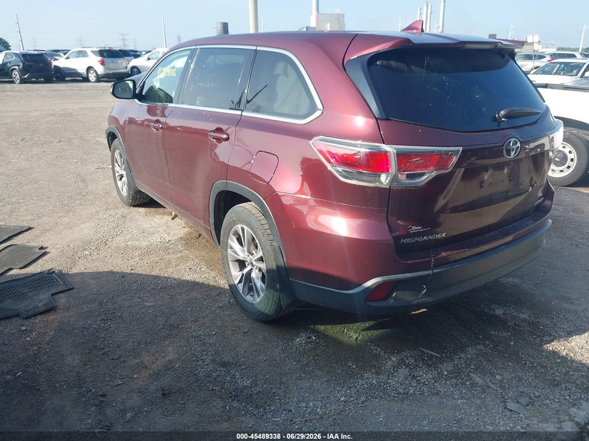 2016 Toyota Highlander VIN 5TDBKRFH1GS305891 IAAI salvage auction — FRONT END, Salvage Title, sold $4,800 on 2026-07-19 (photo 3)