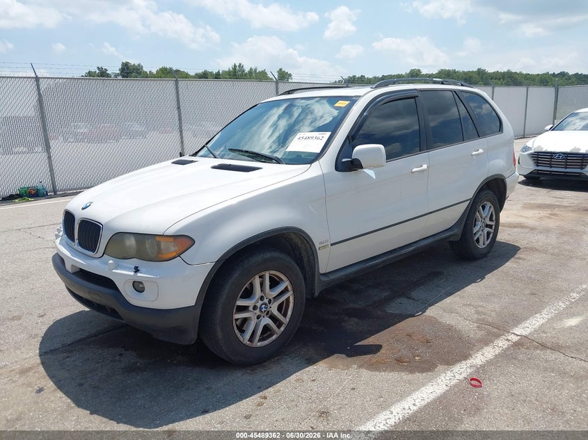 2005 BMW X5 VIN 5UXFA13545LY21191 IAAI salvage auction — REAR END, Clear (Indiana), sold $450 on 2026-07-26 (photo 2)