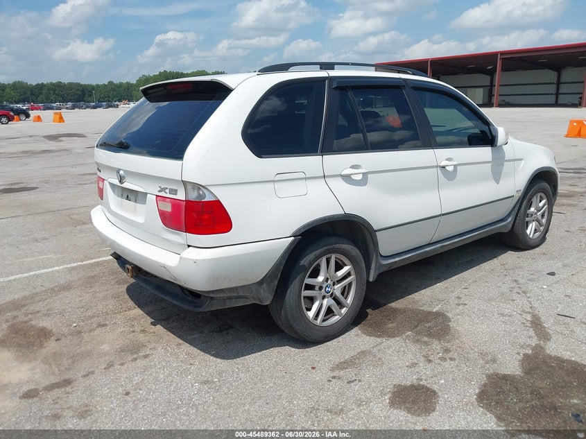 2005 BMW X5 VIN 5UXFA13545LY21191 IAAI salvage auction — REAR END, Clear (Indiana), sold $450 on 2026-07-26 (photo 4)