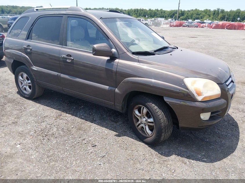 2007 Kia Sportage VIN KNDJF723777301482 IAAI salvage auction — NORMAL WEAR, Clear (Pennsylvania), sold $875 on 2026-07-06 (photo 1)