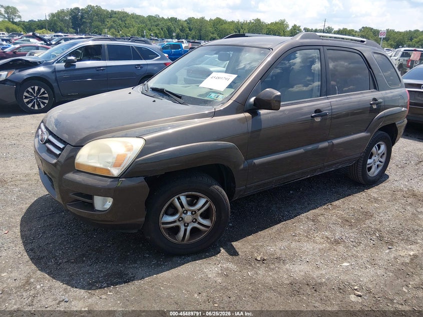 2007 Kia Sportage VIN KNDJF723777301482 IAAI salvage auction — NORMAL WEAR, Clear (Pennsylvania), sold $875 on 2026-07-06 (photo 2)