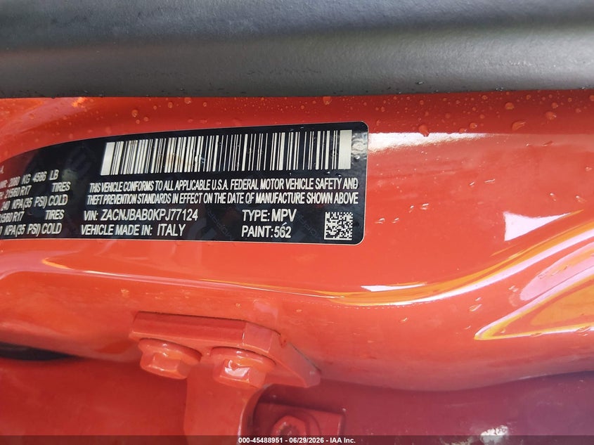 2019 Jeep Renegade VIN ZACNJBAB0KPJ77124 IAAI salvage auction — LEFT FRONT, Salvage (Missouri), sold $1,375 on 2026-08-18 (photo 9)