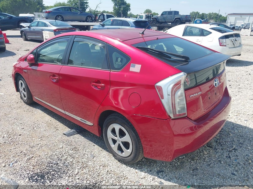2012 Toyota Prius VIN JTDKN3DU7C1559696 IAAI salvage auction — NORMAL WEAR, Clear (Indiana), sold $475 on 2026-07-28 (photo 3)
