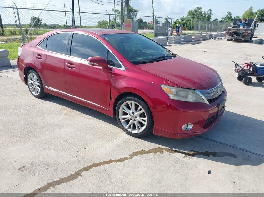 2010 Lexus Hs 250h VIN JTHBB1BA4A2025454 IAAI salvage auction — NORMAL WEAR, Original (Texas), sold $1,050 on 2026-07-24 (photo 1)