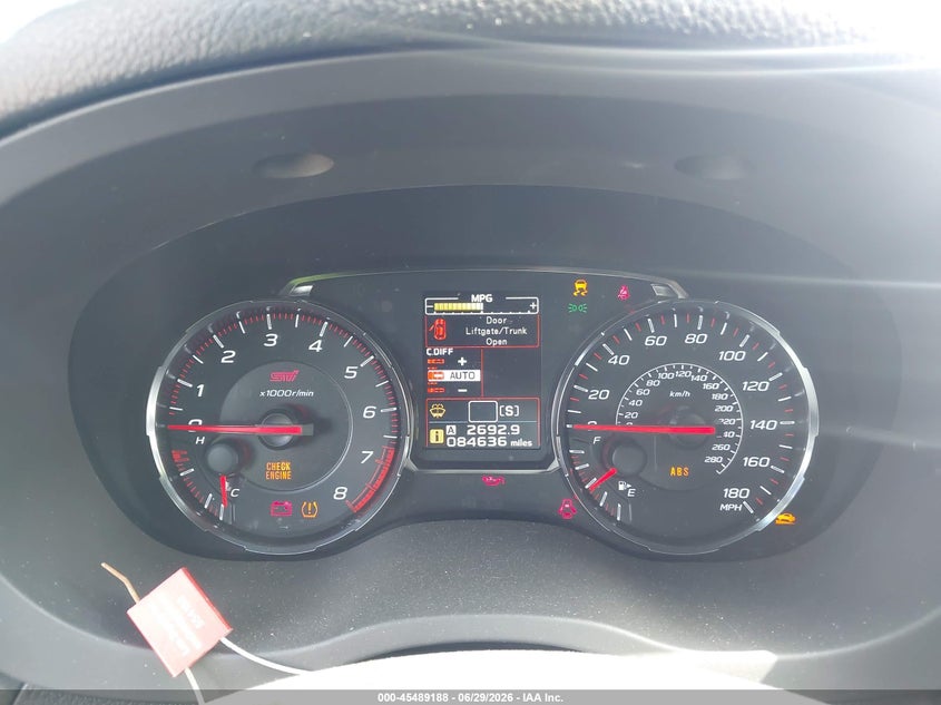 2020 Subaru Wrx sti VIN JF1VA2E67L9818696 IAAI salvage auction — LEFT SIDE, Wait Title, sold $7,100 on 2026-09-03 (photo 7)