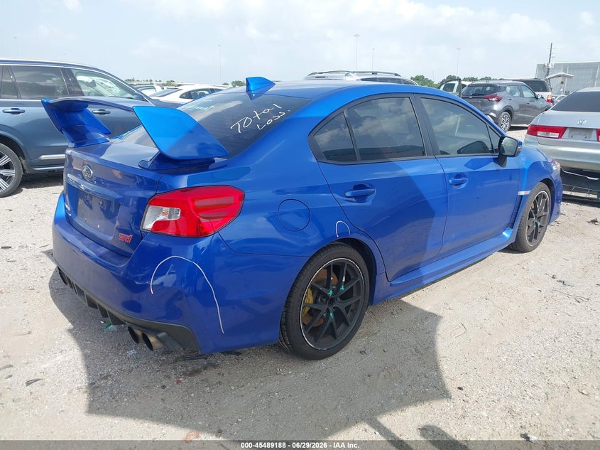 2020 Subaru Wrx sti VIN JF1VA2E67L9818696 IAAI salvage auction — LEFT SIDE, Wait Title, sold $7,100 on 2026-09-03 (photo 4)