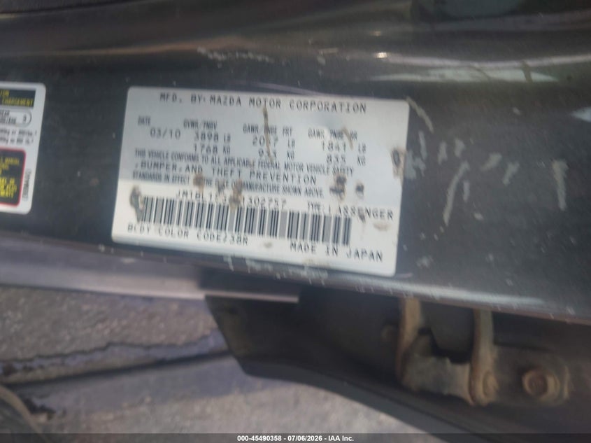 2010 Mazda 3 VIN JM1BL1SG4A1302757 IAAI salvage auction — FRONT END, Nrc Lienholder Repossession Paperwork (Georgia), sold $25 on 2026-07-15 (photo 9)