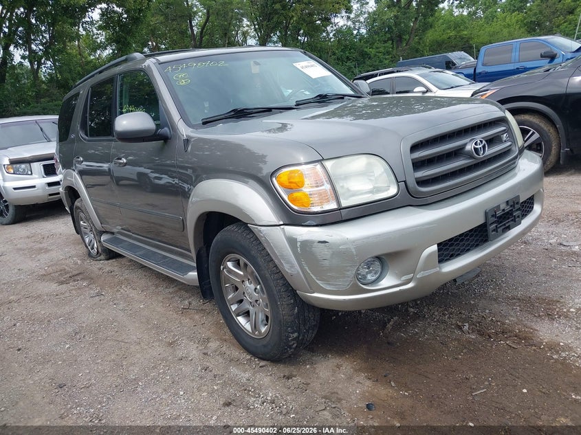 2004 Toyota Sequoia VIN 5TDZT34AX4S219957 IAAI salvage auction — NORMAL WEAR, Clear (Indiana), sold $1,050 on 2026-07-08 (photo 1)