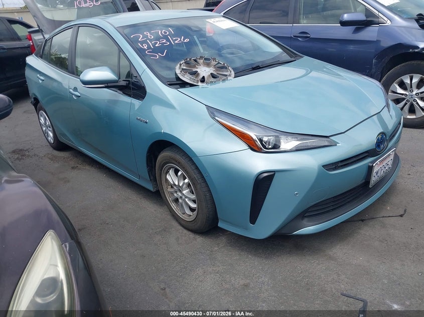 2019 Toyota Prius VIN JTDKARFU2K3102132 IAAI salvage auction — REAR END, Salvage Certificate (California), sold $5,900 on 2026-07-29 (photo 1)