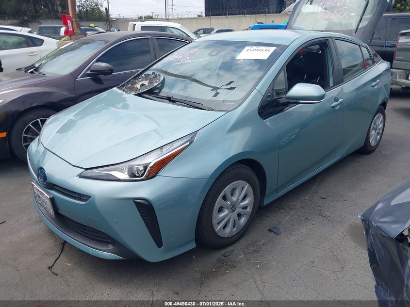 2019 Toyota Prius VIN JTDKARFU2K3102132 IAAI salvage auction — REAR END, Salvage Certificate (California), sold $5,900 on 2026-07-29 (photo 2)