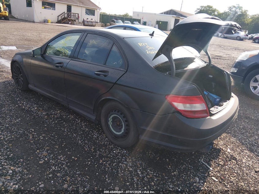 2011 Mercedes-benz C class VIN WDDGF8BB2BR142493 IAAI salvage auction — FRONT & REAR, Bill Of Sale (New York), sold $425 on 2026-08-04 (photo 3)
