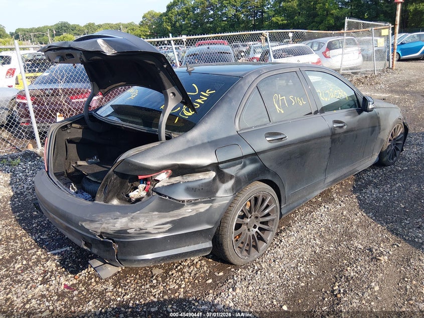 2011 Mercedes-benz C class VIN WDDGF8BB2BR142493 IAAI salvage auction — FRONT & REAR, Bill Of Sale (New York), sold $425 on 2026-08-04 (photo 4)