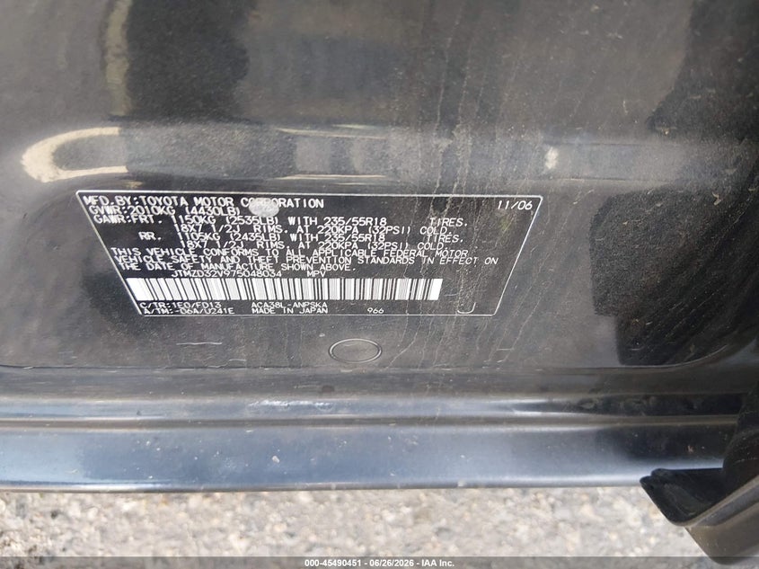 2007 Toyota Rav4 VIN JTMZD32V975048034 IAAI salvage auction — NORMAL WEAR, Clear (Colorado), sold $1,900 on 2026-07-07 (photo 9)