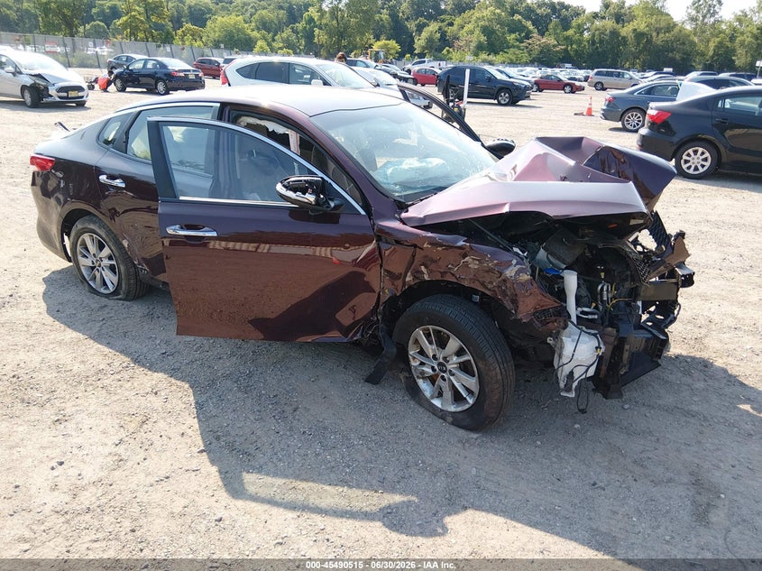 2016 Kia Optima VIN 5XXGT4L3XGG067619 IAAI salvage auction — FRONT END, Salvage - Greater Than 75% (Maryland), sold $25 on 2026-07-28 (photo 1)