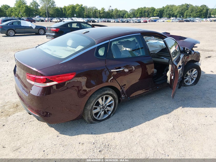 2016 Kia Optima VIN 5XXGT4L3XGG067619 IAAI salvage auction — FRONT END, Salvage - Greater Than 75% (Maryland), sold $25 on 2026-07-28 (photo 4)