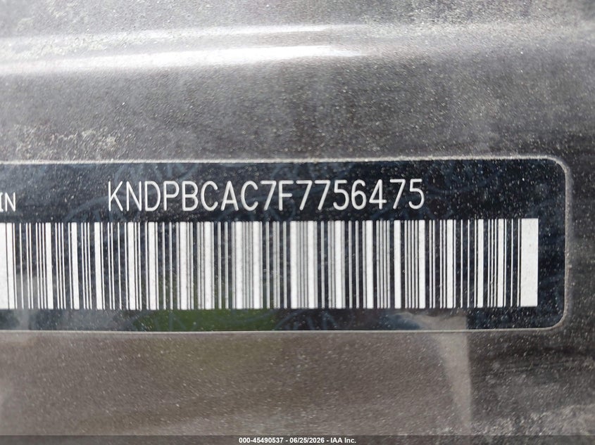 2015 Kia Sportage VIN KNDPBCAC7F7756475 IAAI salvage auction — NORMAL WEAR, Original (Maine), sold $1,350 on 2026-07-27 (photo 9)
